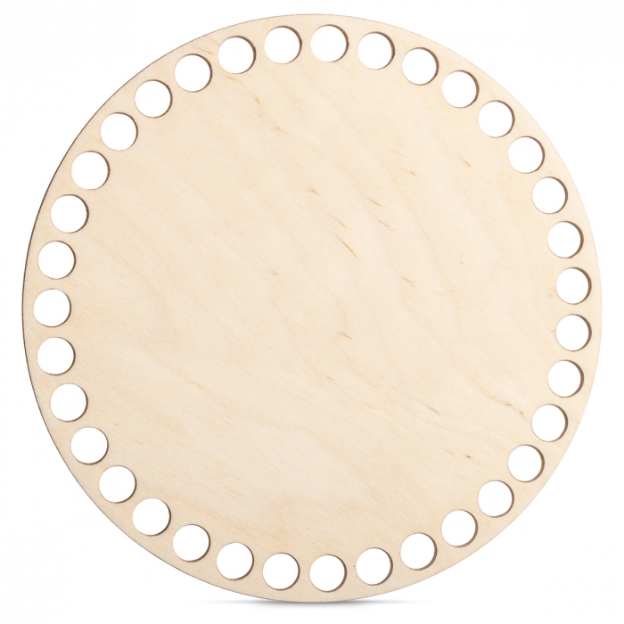 Bază Circulară din Lemn pentru Croșetat – Cerc Perforat pentru Coșuri, Genți sau Decorațiuni DIY -  cerc 17 cm - BC23 [1]