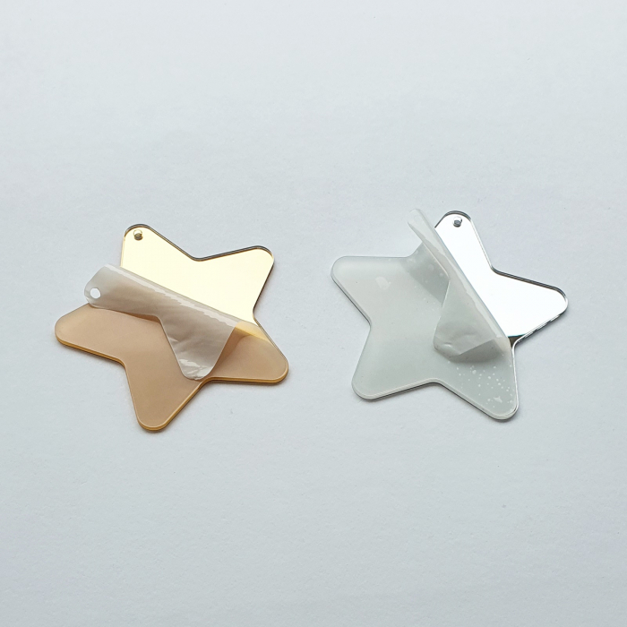 Bază blank oglindă argintie/aurie/transparent - STEA - 9*9 cm -PGTP16 [2]