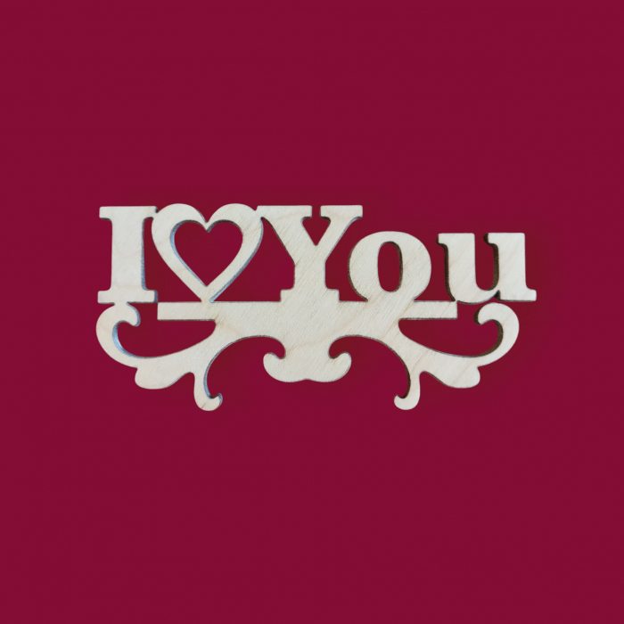 Text din lemn - I Love You - Î*L 4,7 * 10 cm; 9 * 19,5 cm; 19 * 40 cm - HD13 [2]