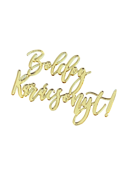 Text decorativ „Boldog Karácsonyt” din plexiglass auriu / argintie - decor elegant pentru Crăciun [2]