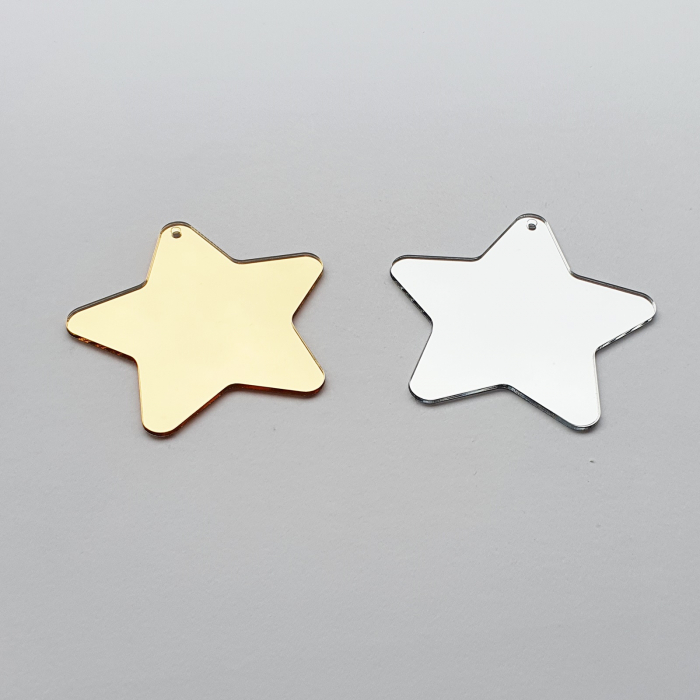 Bază blank oglindă argintie/aurie/transparent - STEA - 9*9 cm -PGTP16 [3]