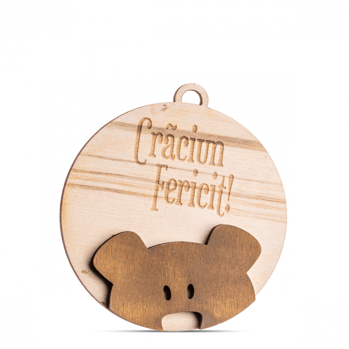 Glob din lemn personalizat, primul crăciun împreună, Ø9cm - SC89 [1]