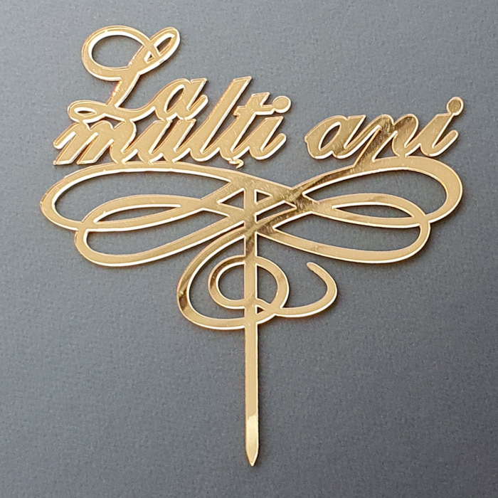 Cake Topper La mulți ani din plexiglas Aurie sau Argintie - PGT41 [3]