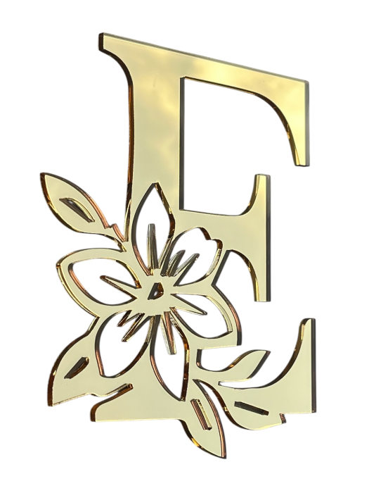 Inițiale pentru nuntă din plexiglas auriu - efect oglindă [4]