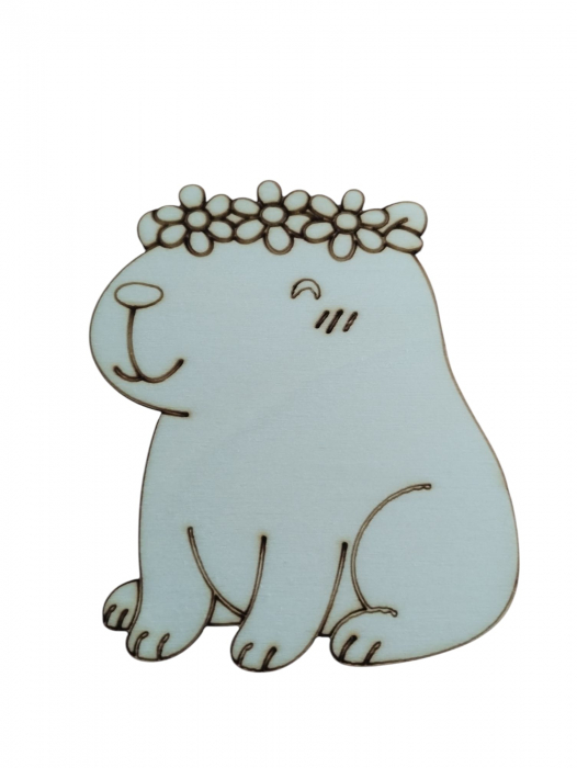 Figurină Capibara din Lemn Natur – Accesoriu Artistic pentru Proiecte Handmade și Decorative [1]