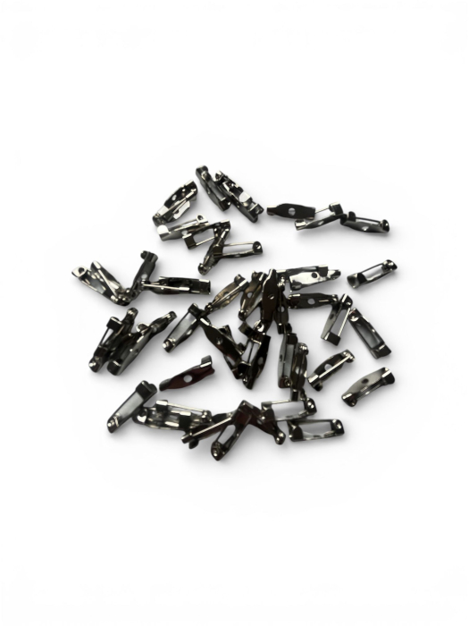 Ace broșe pentru drepte argintie  - 1,5 cm - accesorii pentru broșe, mărțișoare și handmade [2]