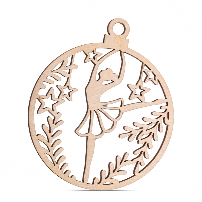 Balerina in formă de glob din lemn - 12*8,5 cm - SC73 [1]