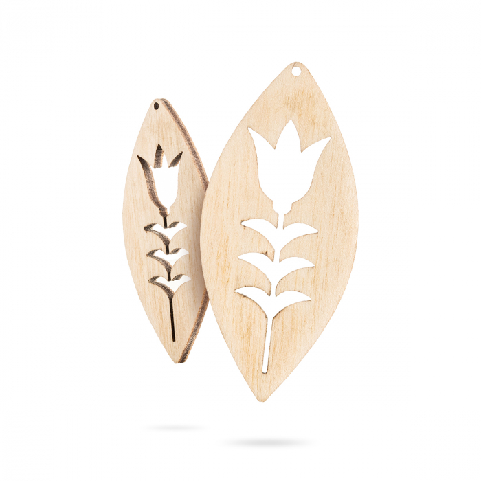 Bază bijuterii din lemn - simbol lalele - Wood earrings base F 47 [1]