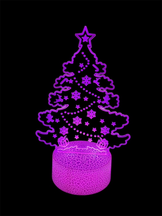 Brad de Crăciun 3D cu LED – Lampă Decorativă Festivă [5]