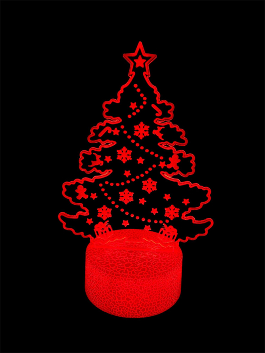 Brad de Crăciun 3D cu LED – Lampă Decorativă Festivă [3]