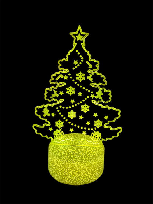 Brad de Crăciun 3D cu LED – Lampă Decorativă Festivă [4]