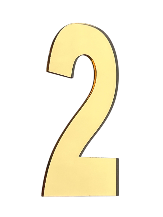 Cifre din plexiglas- aurie luciosă - 0 - 9 - HD301 [2]