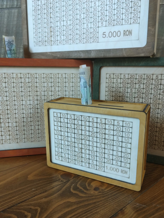 Cutie din lemn pentru strângerea banilor – Economisire simplă și distractivă - Piggy Bank Counter [2]