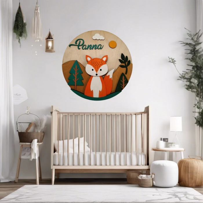 Decorațiuni de Perete Personalizate – Nume și Animale pentru Cameră Copii sau Decor Interior [2]