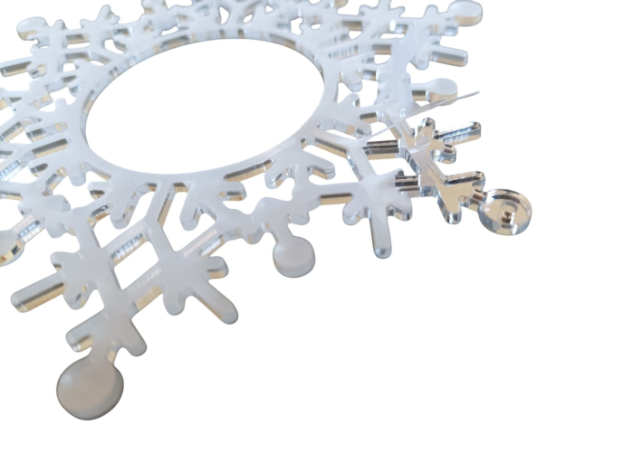 Figurina Fulg de Nea - Snowflake Argintie Oglindă plexiglas [2]