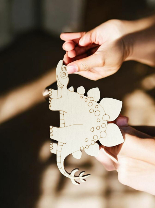 Figurine din lemn dinozaur pentru pictură - decupate laser, ideale pentru DIY și copii [2]
