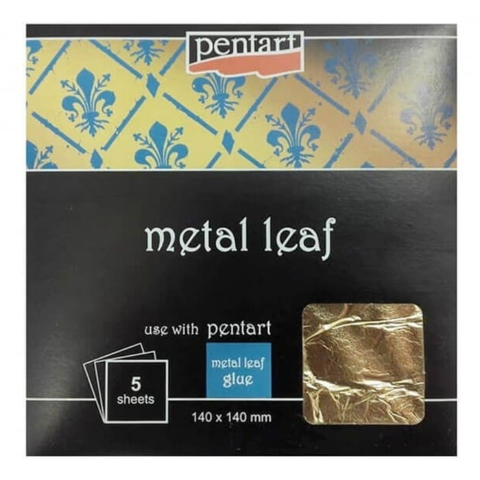 Foiță Schlagmetal 14 × 14 cm Pentart – foiță metalică pentru decor și tehnica gilding [1]