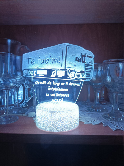 Lampă 3D Personalizată pentru Șoferi de Camion [3]