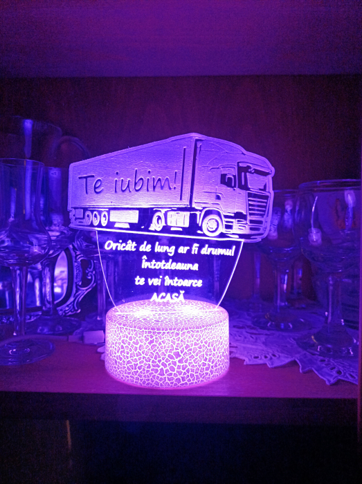 Lampă 3D Personalizată pentru Șoferi de Camion [4]