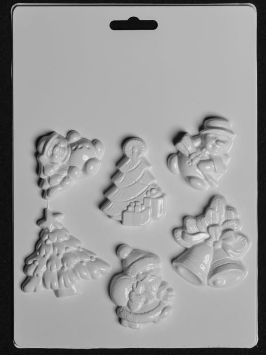 Matriță pentru turnat – Crăciun: Brad, Om de Zăpadă și Figurine Festive [1]