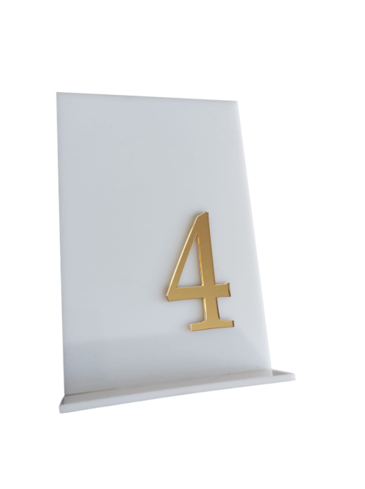 Numere masă plexiglas alb cu auriu oglindă - decor elegant evenimente [2]