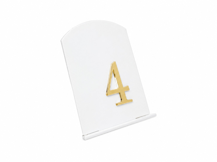Numere masă plexiglas alb cu auriu oglindă - decor elegant evenimente [2]