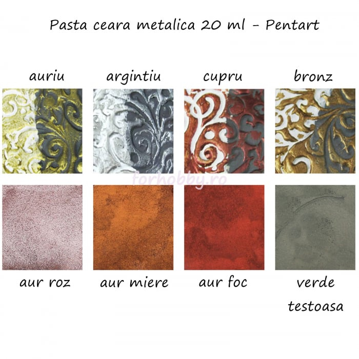 Pastă ceară metalică 20 ml, diferite culori – efect decorativ pentru craft și restaurare - Metallic Wax Paste [3]