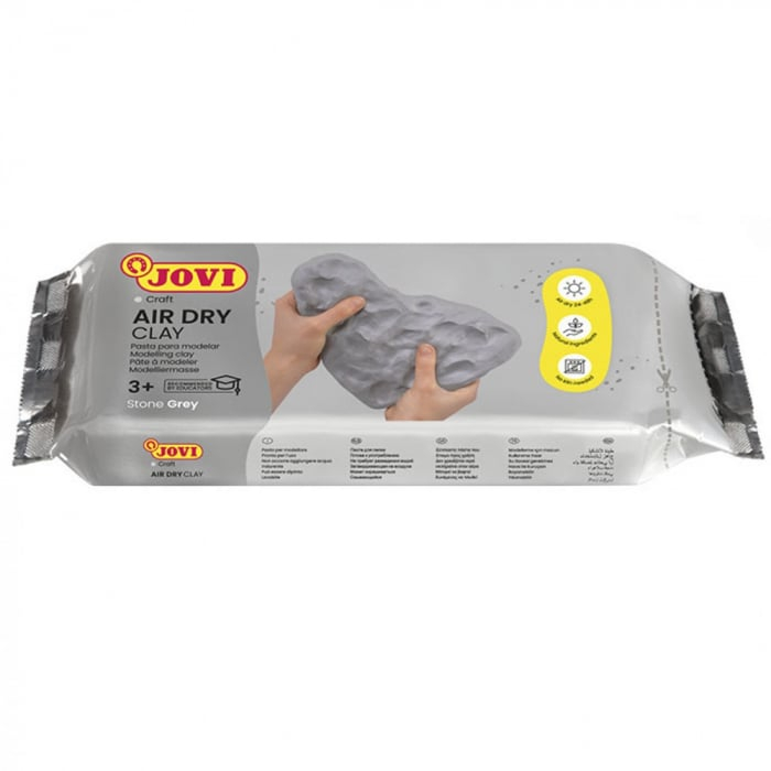 Pastă pentru modelaj JOVI – culoare gri – uscare la aer – 250 g / 500 g / 1 kg – pentru modelaj creativ, școală, hobby, artă [2]