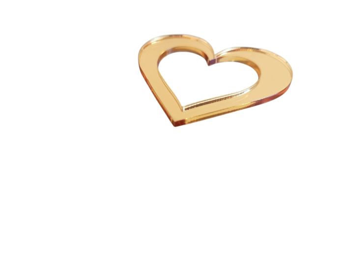 Ramă inimă din plexiglas auriu oglindă -  decor romantic pentru evenimente, invitații [2]