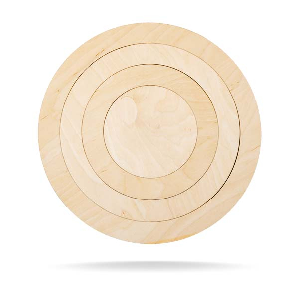 Set 3 inele + Disc Central Ø17,21,25 cm, lățime inele 2 cm, placaj lemn - HD 105 [1]