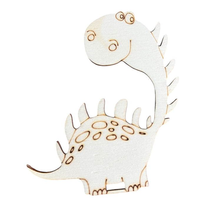 Set Creativ de Pictat Dinozauri din Lemn - 4 Figurine din Lemn (6-12 cm), Culori pe Bază de Apă și Pensulă Incluse [2]