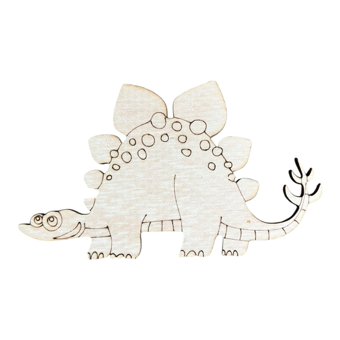 Set Creativ de Pictat Dinozauri din Lemn - 4 Figurine din Lemn (6-12 cm), Culori pe Bază de Apă și Pensulă Incluse [4]