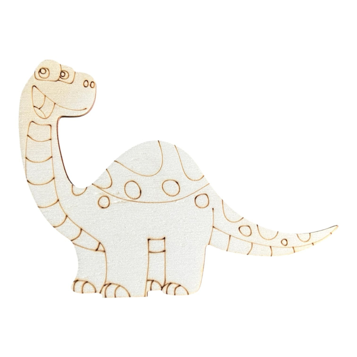 Set Creativ de Pictat Dinozauri din Lemn - 4 Figurine din Lemn (6-12 cm), Culori pe Bază de Apă și Pensulă Incluse - Copie [2]