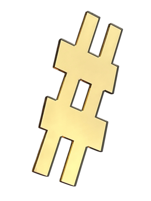 Simbol „#” din plexiglas auriu / argintie efect oglindă [2]