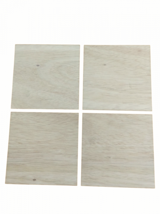 Tăbliță Pătrată din Lemn Natur, Grosime 4 mm – Bază pentru Craft și DIY [3]