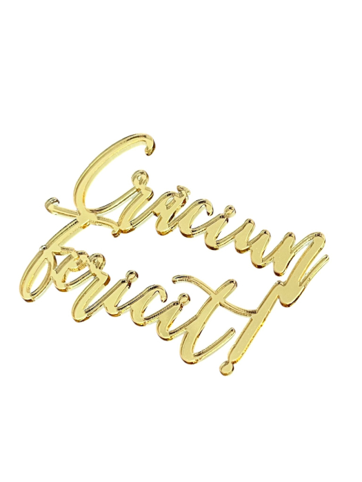 Text „Crăciun Fericit” din plexiglass auriu – decor elegant pentru sărbători [1]