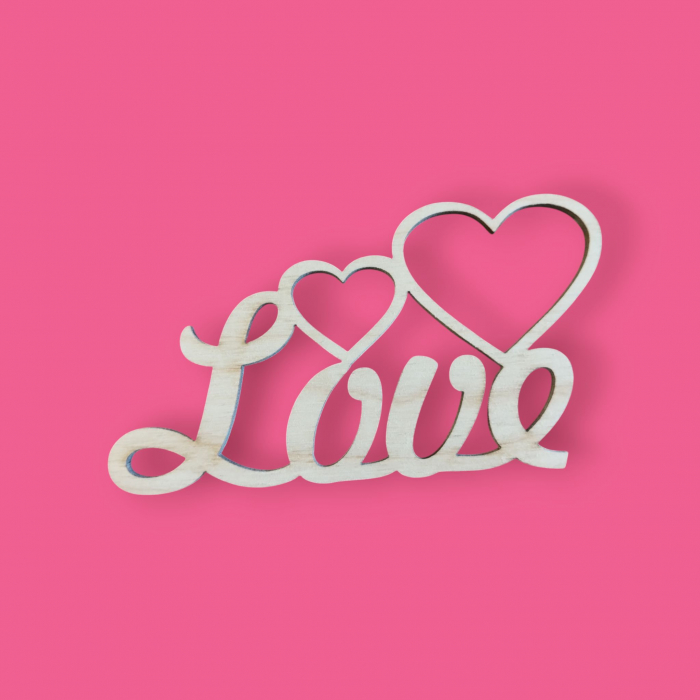 Text din lemn - Love- Î*L 6,7 * 13 cm; 14 * 26 cm; 19 * 35 cm - HD14 [2]
