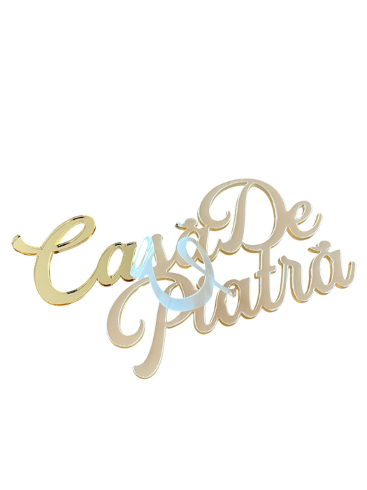 Text din plexiglass auriu - Casă de piatră [2]