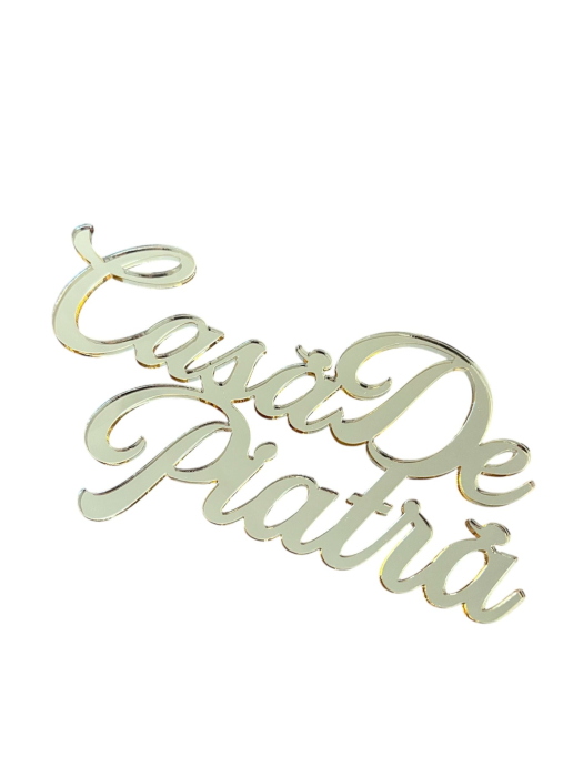 Text din plexiglass auriu - Casă de piatră [1]