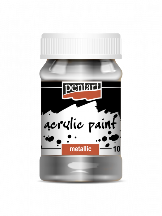Vopsea acrilică metalizată pe bază de apă - 100 ml Pentart [1]