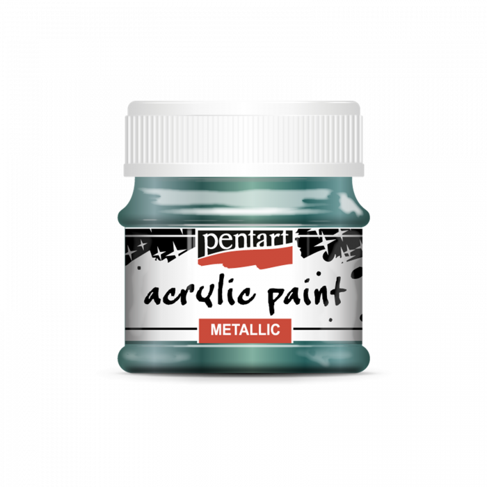 Vopsea Acrilică Metalizată 50 ml, Pentart – Pe Bază de Apă, Pigment Intens, Universală [1]