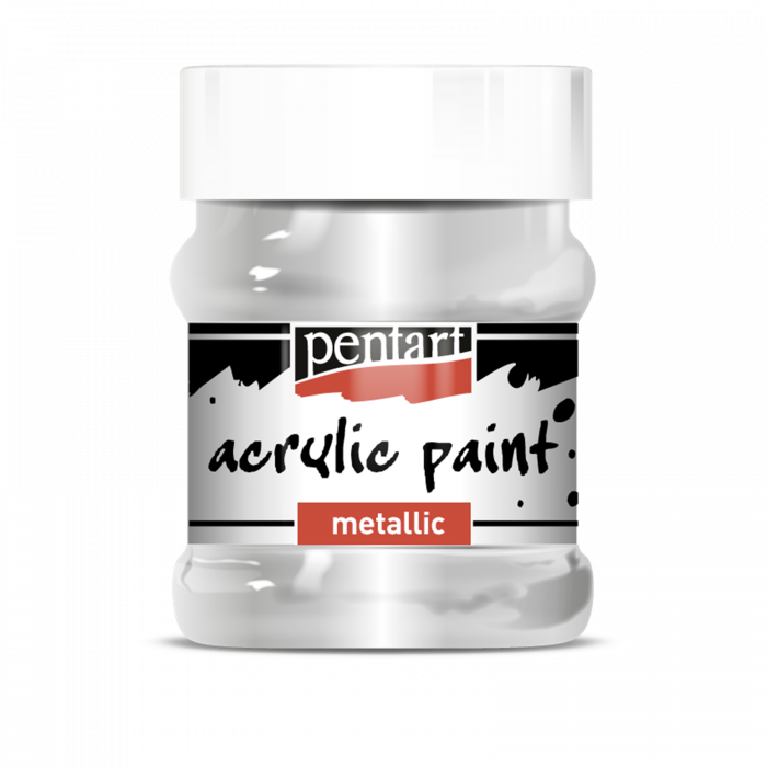 Vopsea acrilică metalizată, pe bază de apă cu conținut ridicat de pigmenți, efect metalizat după uscare 230 ml - Pentart [1]