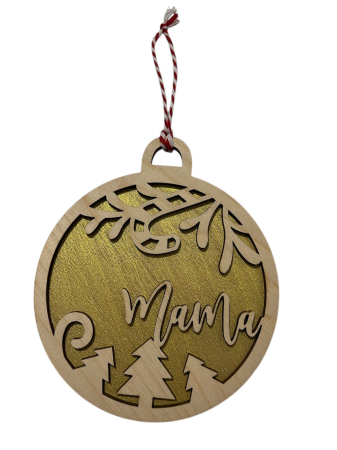 Crăciun - Glob din lemn „Pentru Mama” – vopsit manual, cadou special de Crăciun