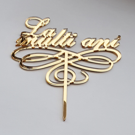 Cake Topper La mulți ani din plexiglas Aurie sau Argintie - PGT41 [1]