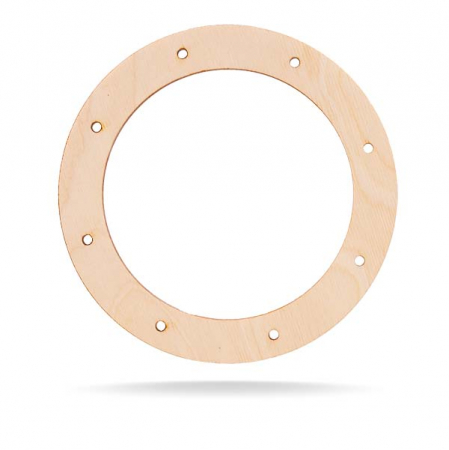 Craft & Hobby - Inele lemn cu perforații - Ø19, Ø15, Ø11 cm, lățime 2 cm - HD06