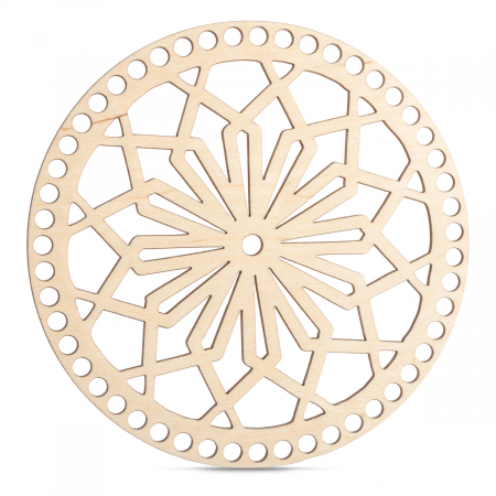 Bază pentru croșetat - Bază din lemn pentru croșetat -cerc floare - Crochet Basket Base - BC28