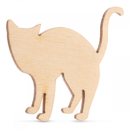 Figurine pt decorat - Pisică din lemn - 5 * 4,7 cm - FG33
