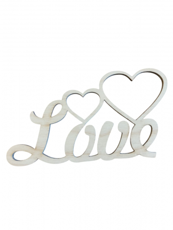 Texte - Litere - Numere - Text din lemn - Love- Î*L 6,7 * 13 cm; 14 * 26 cm; 19 * 35 cm - HD14