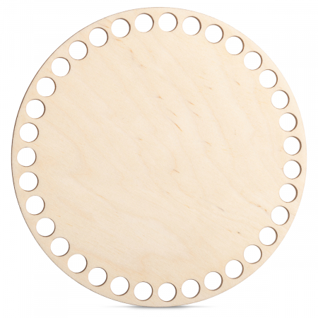 Bază pentru croșetat - Bază Circulară din Lemn pentru Croșetat – Cerc Perforat pentru Coșuri, Genți sau Decorațiuni DIY -  cerc 17 cm - BC23