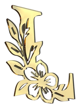 Inițiale pentru nuntă din plexiglas auriu - efect oglindă [4]